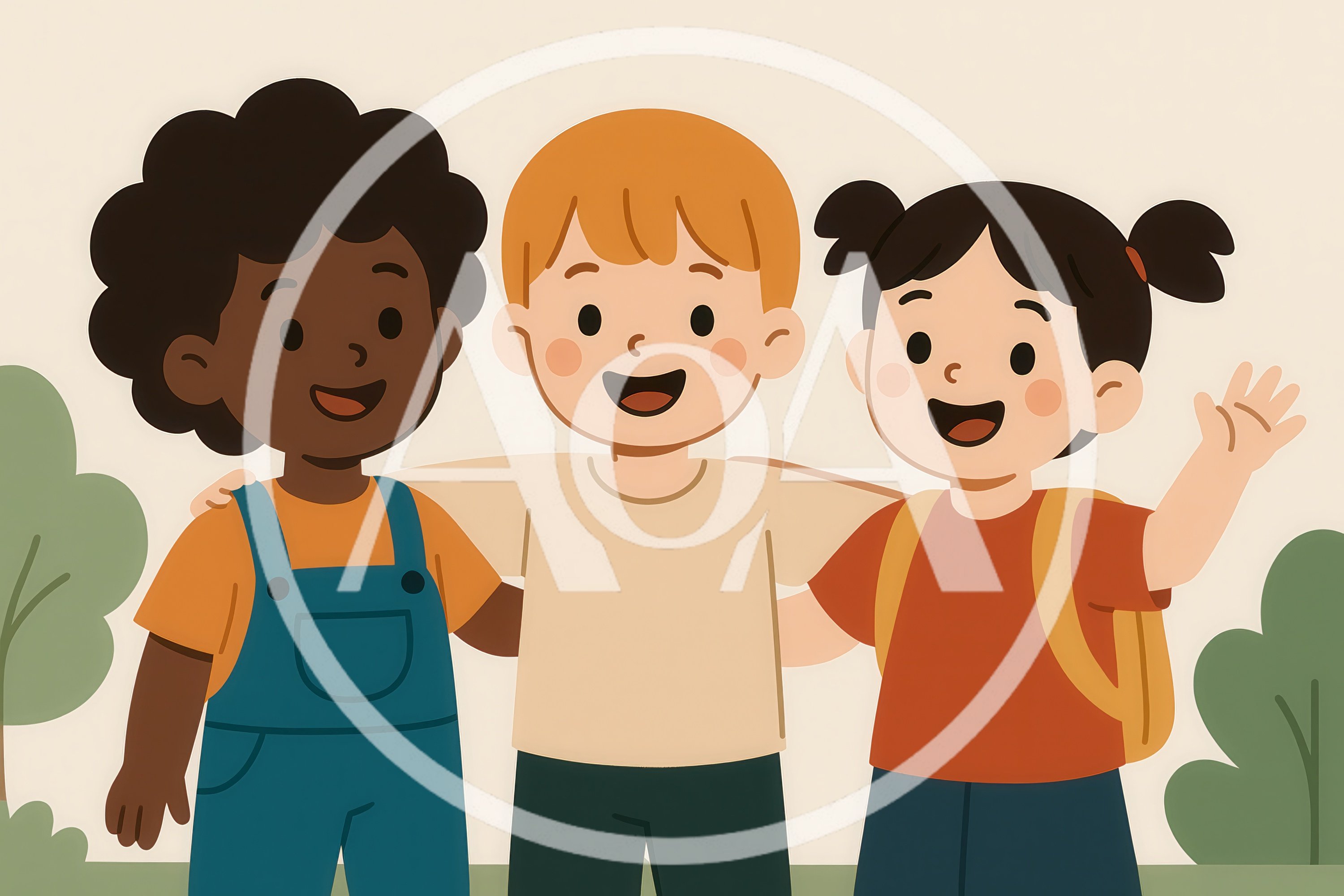 Diverse Group of Happy Children Friends Standing Together