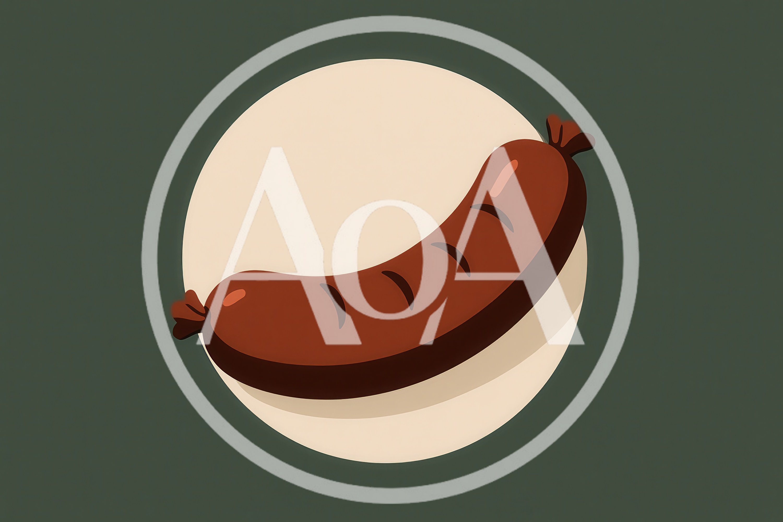 Single Grilled Sausage On A Round Plate