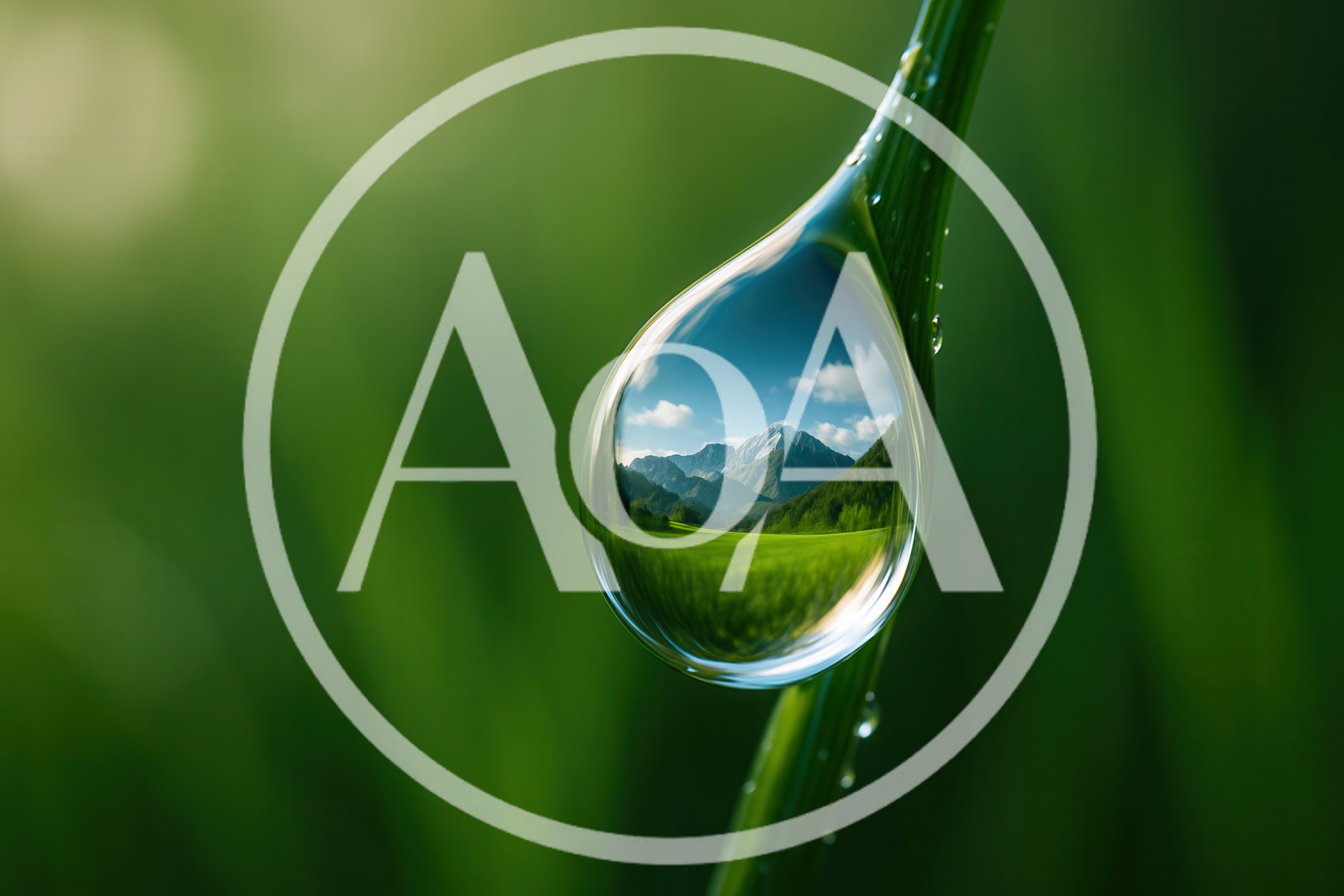 Macro Water Drop Reflecting A Mountain Landscape