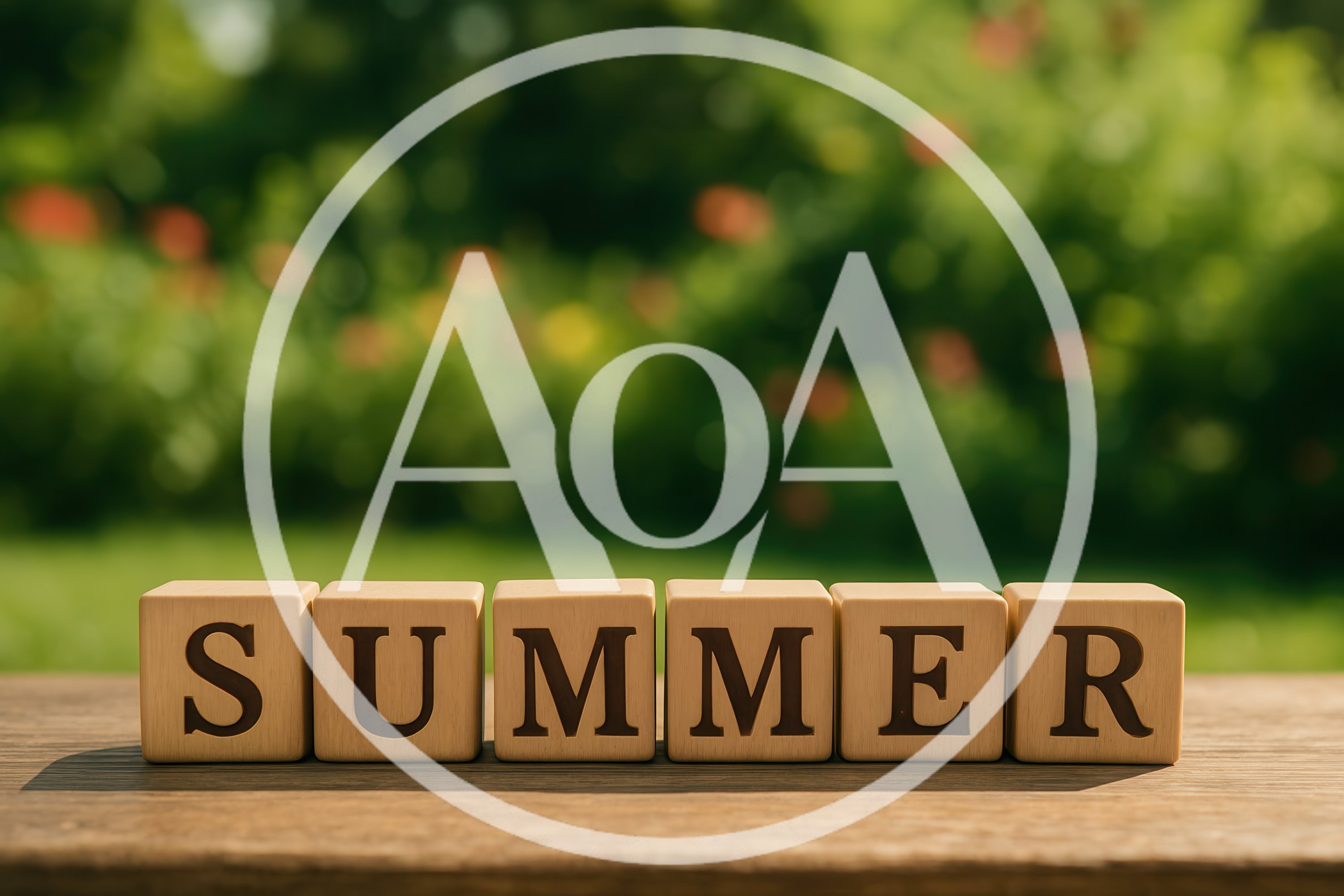 Wooden Blocks Spelling Summer On A Garden Table