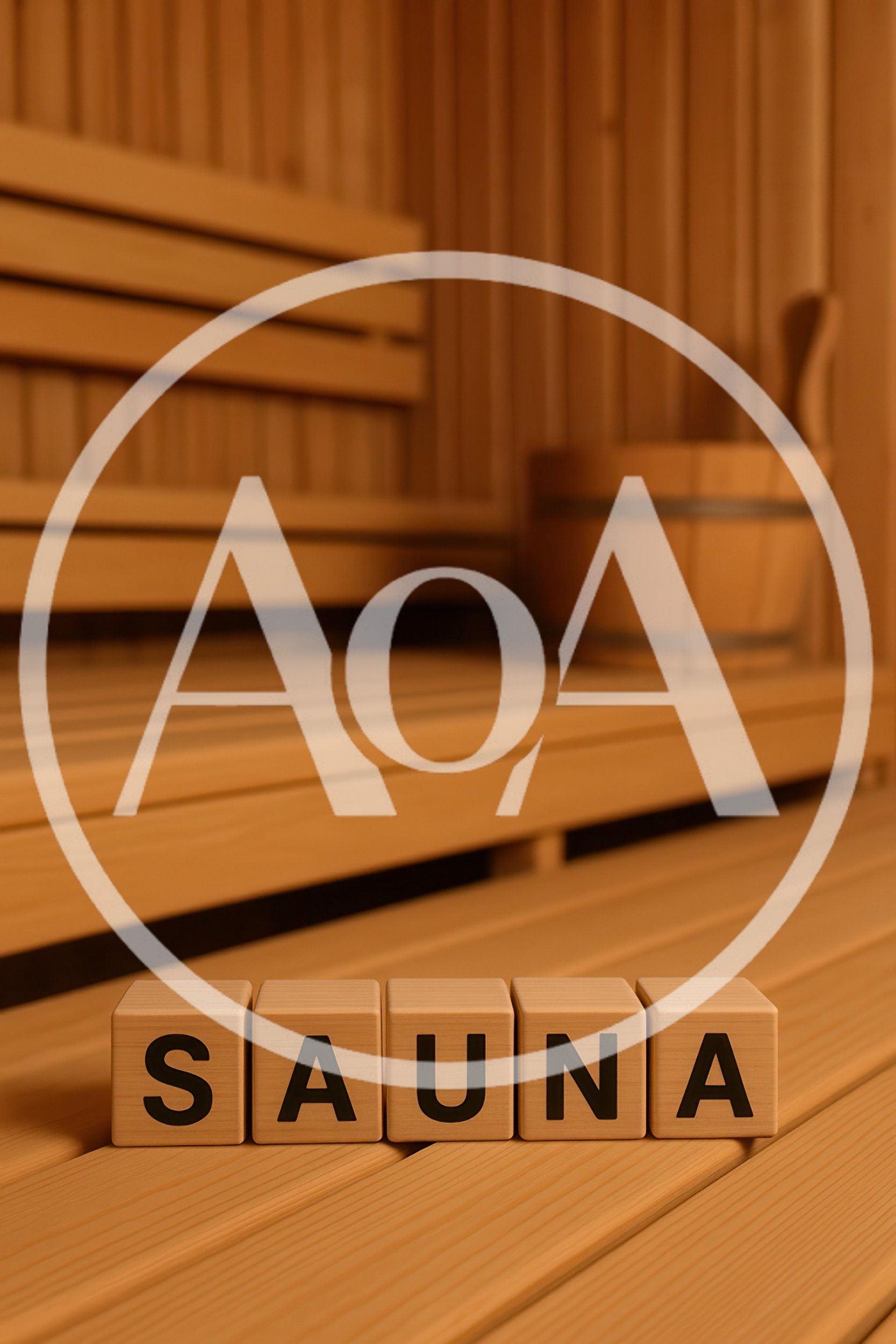 Wooden Blocks Spelling Sauna In A Traditional Sauna Room