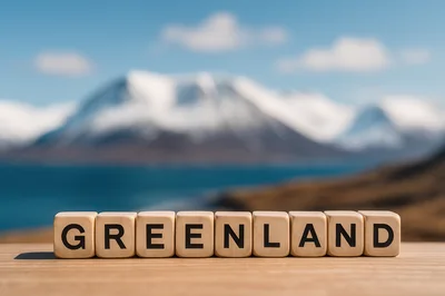 Greenland Word Spelled Out With Wooden Blocks