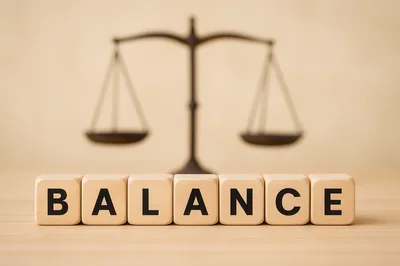 Wooden Blocks Spelling Balance With Scales Of Justice