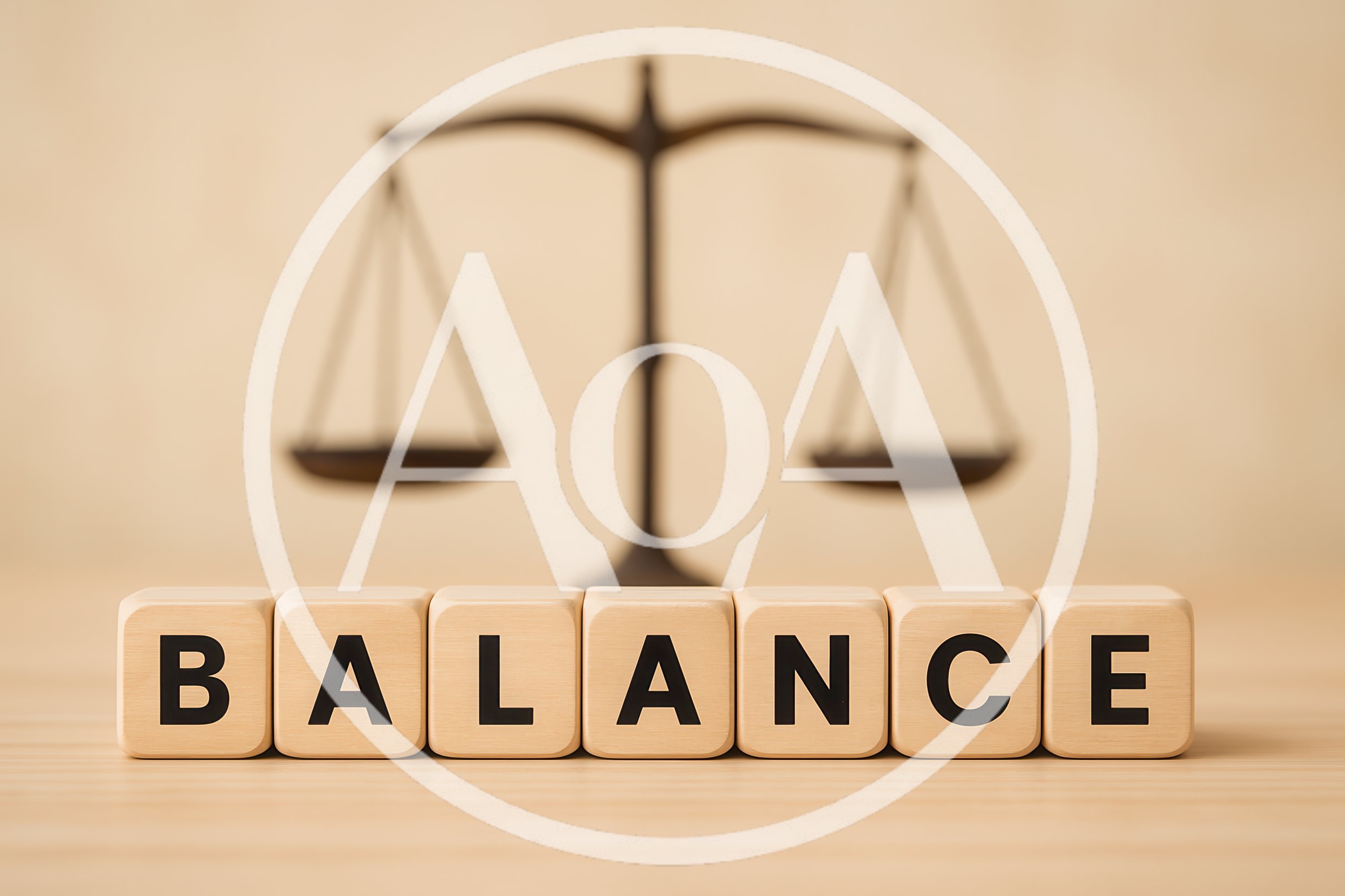 Wooden Blocks Spelling Balance With Scales Of Justice