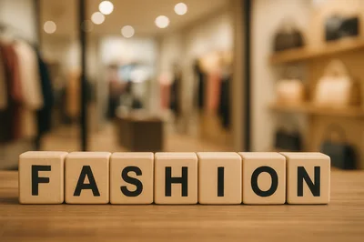 Wooden Blocks Spelling Fashion on a Store Counter