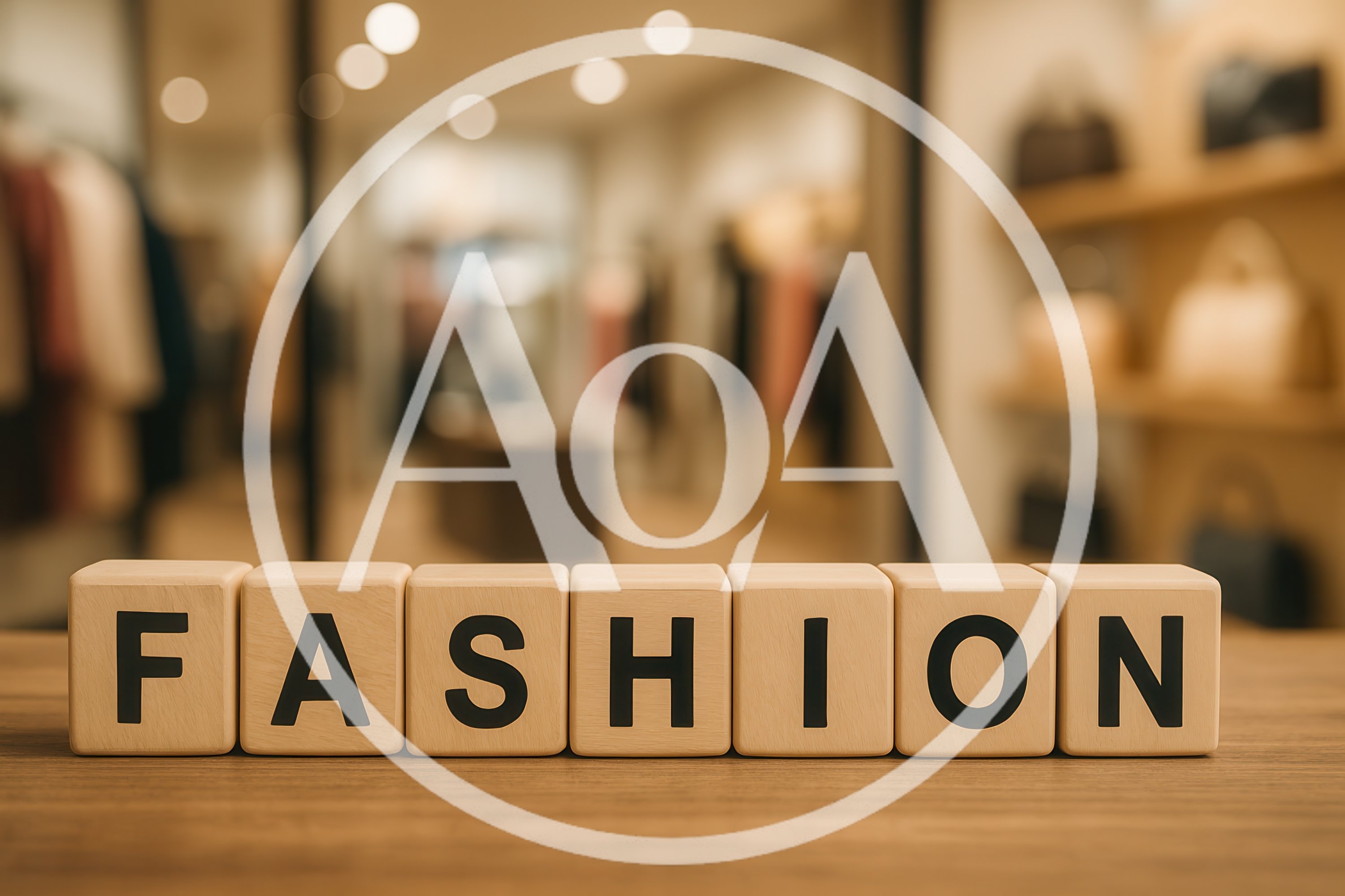 Wooden Blocks Spelling Fashion on a Store Counter