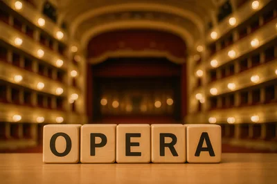 Wooden Blocks Spelling Opera In An Empty Theater