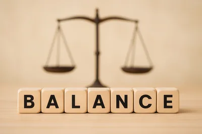 Wooden Blocks Spelling Balance With Scales Of Justice