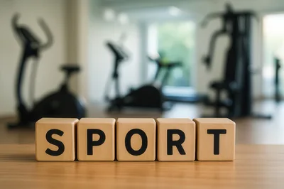 Wooden Blocks Spelling Sport In A Gym