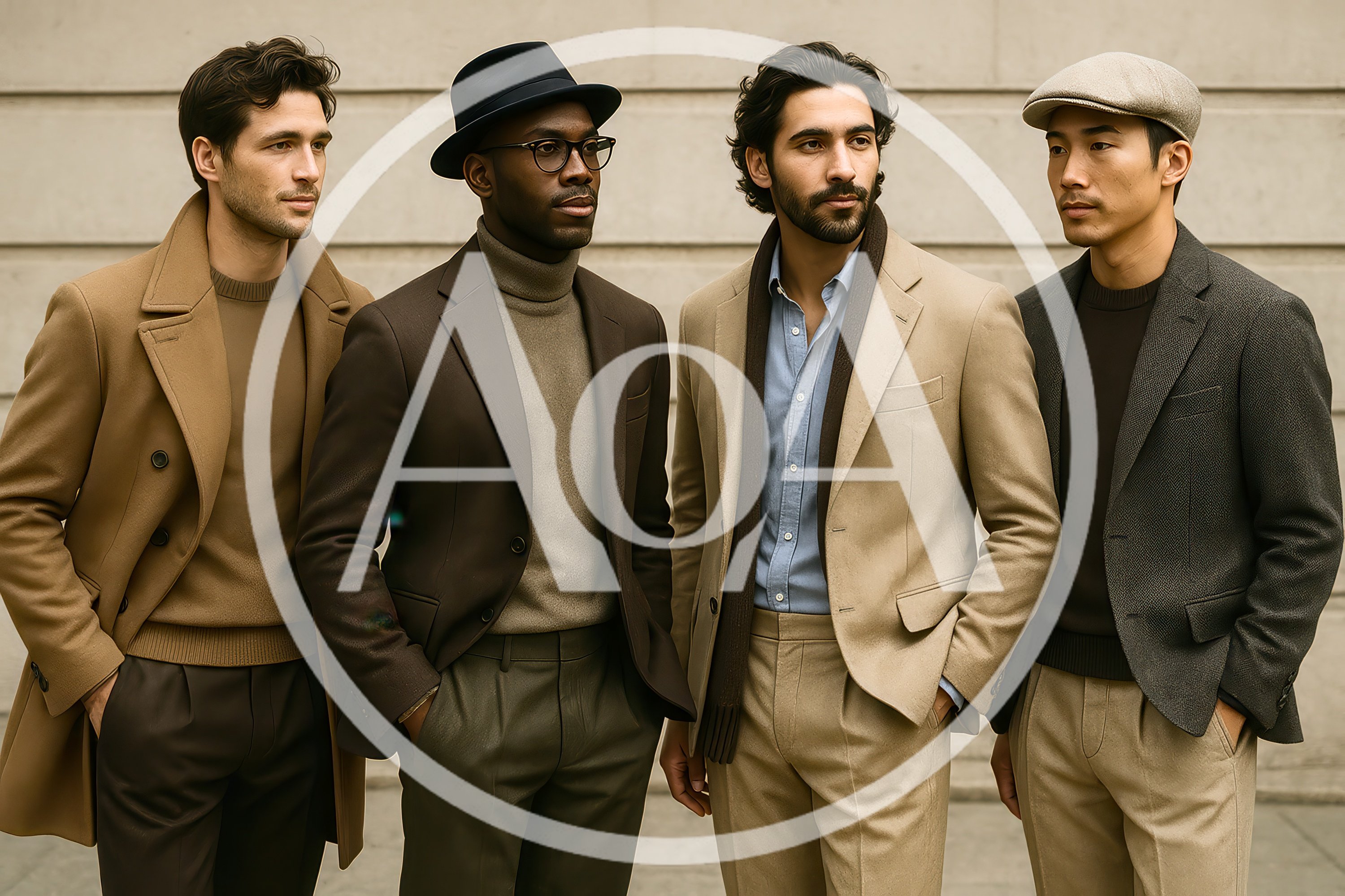 Four Stylish Men Standing Together In Professional Attire