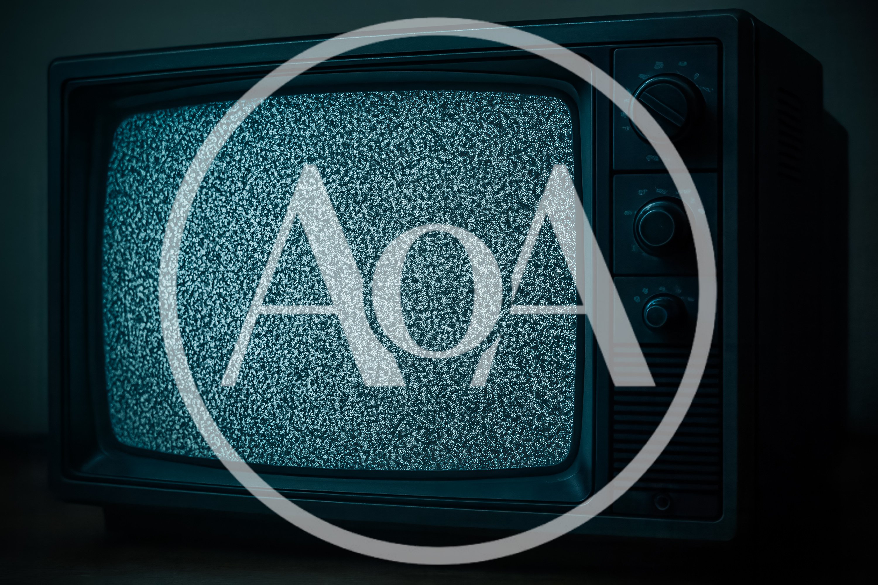 Vintage Television Set Displaying Static Noise