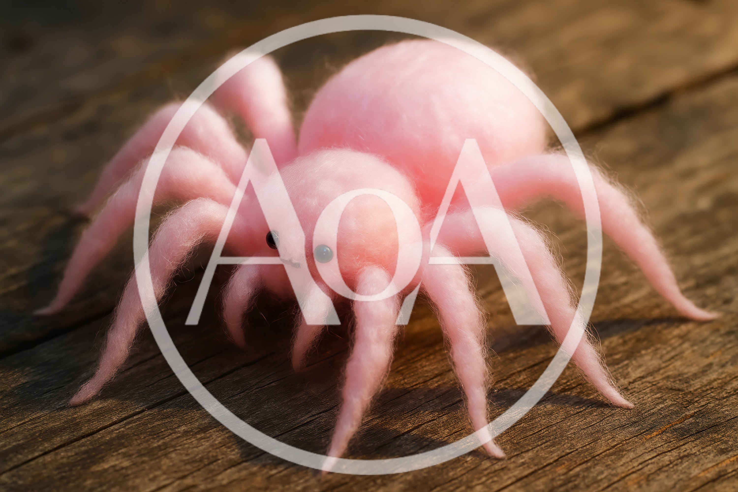 Cute Pink Needle Felted Spider Toy
