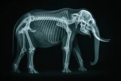 X-Ray View Of An Elephant Skeleton