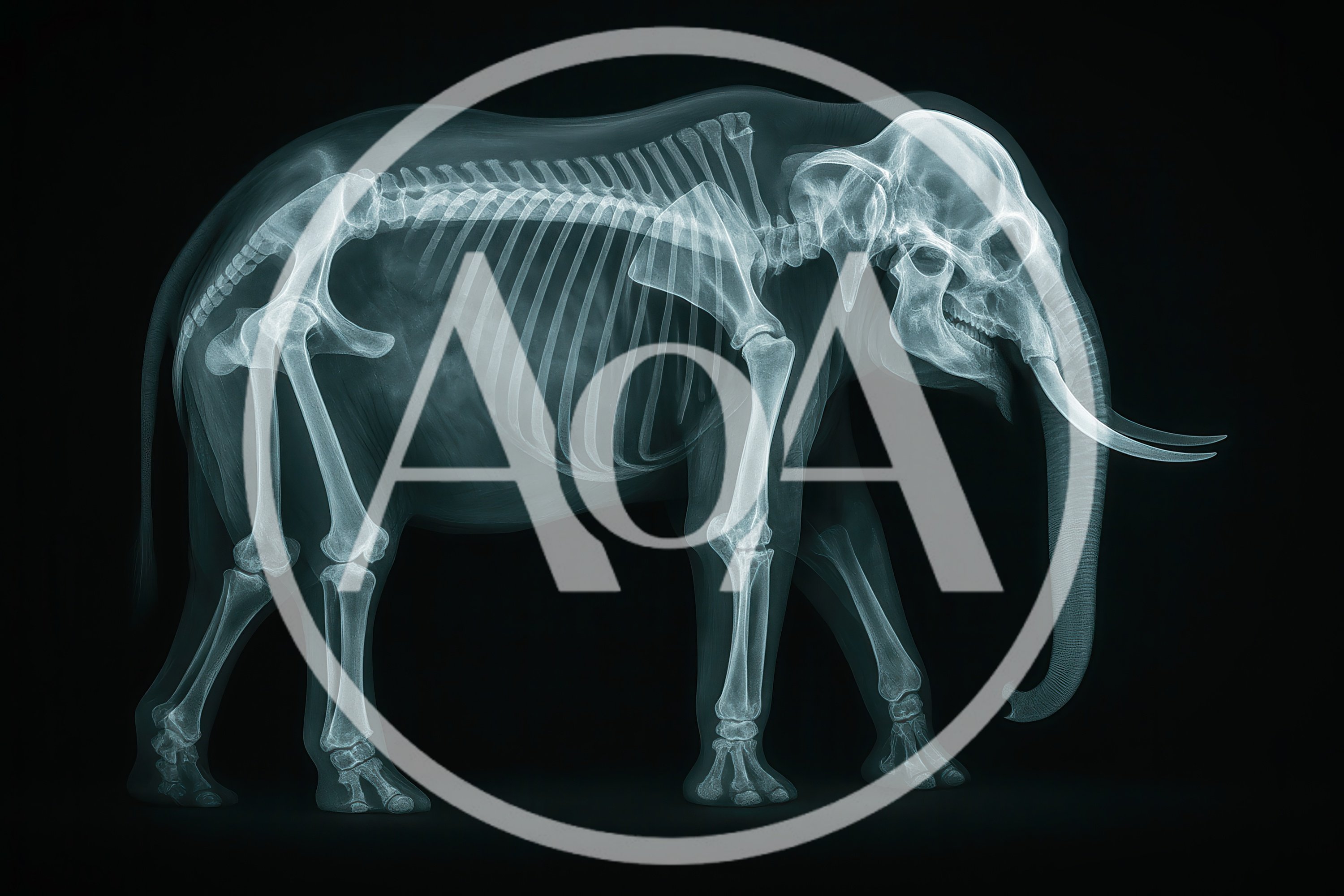 X-Ray View Of An Elephant Skeleton