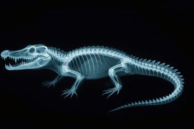 X-Ray Scan Of A Crocodile Skeleton