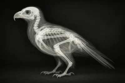 X-Ray Radiograph Of A Bird Skeleton