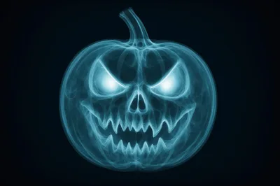 Glowing Blue Spectral Jack O Lantern