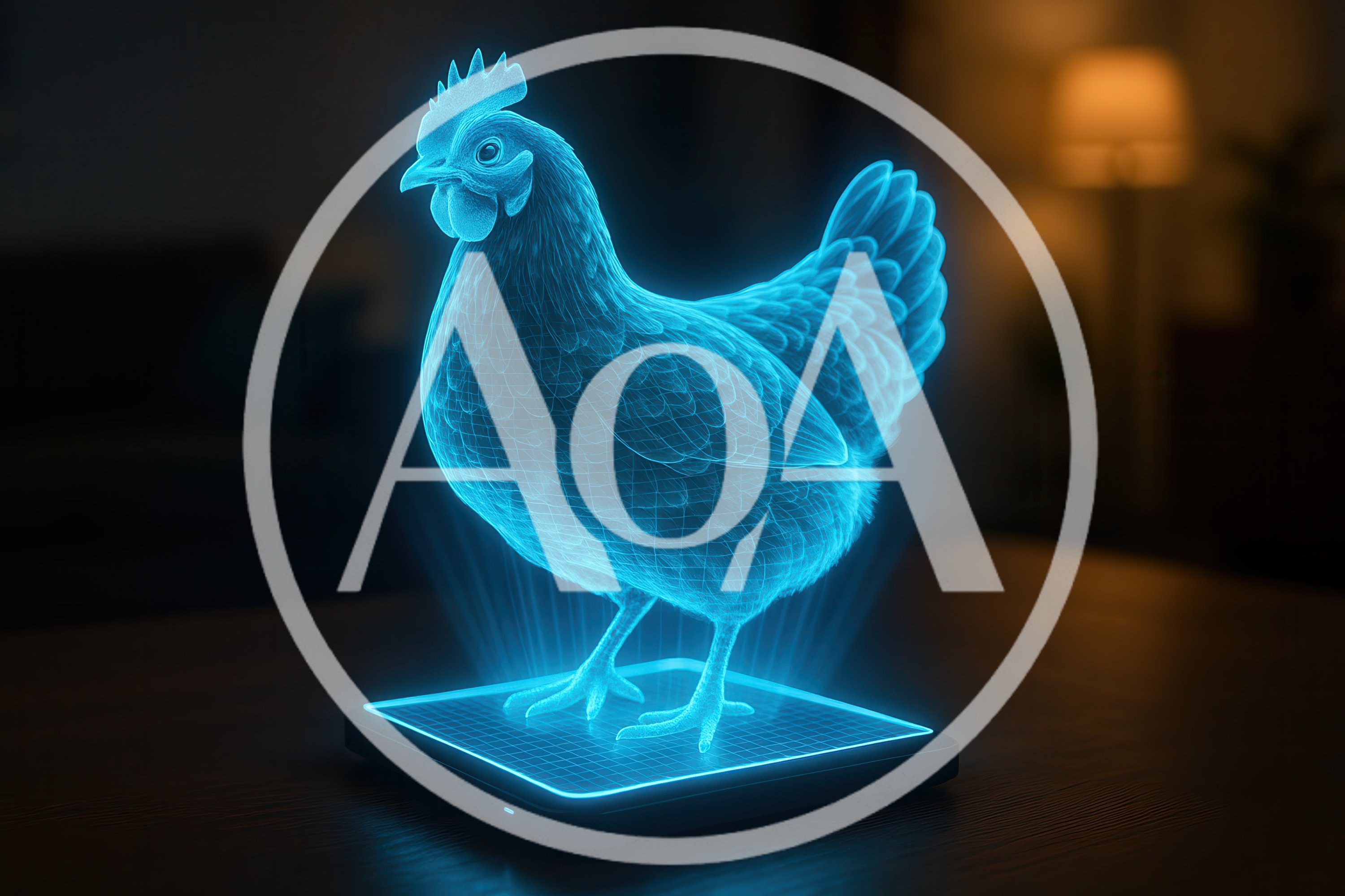 Holographic Chicken Projection On A Digital Base