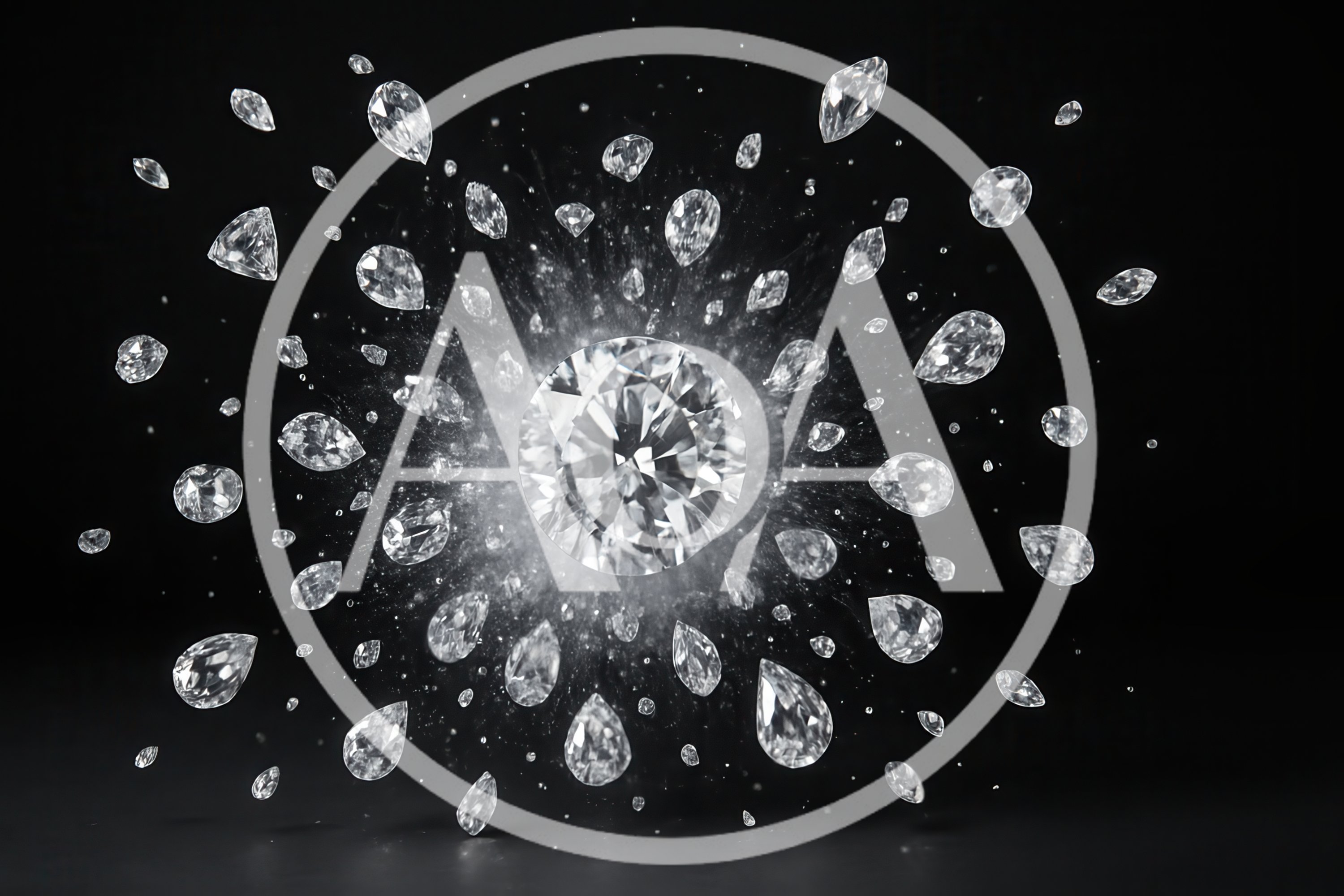 Exploding Diamond Bursting Into Smaller Gemstones