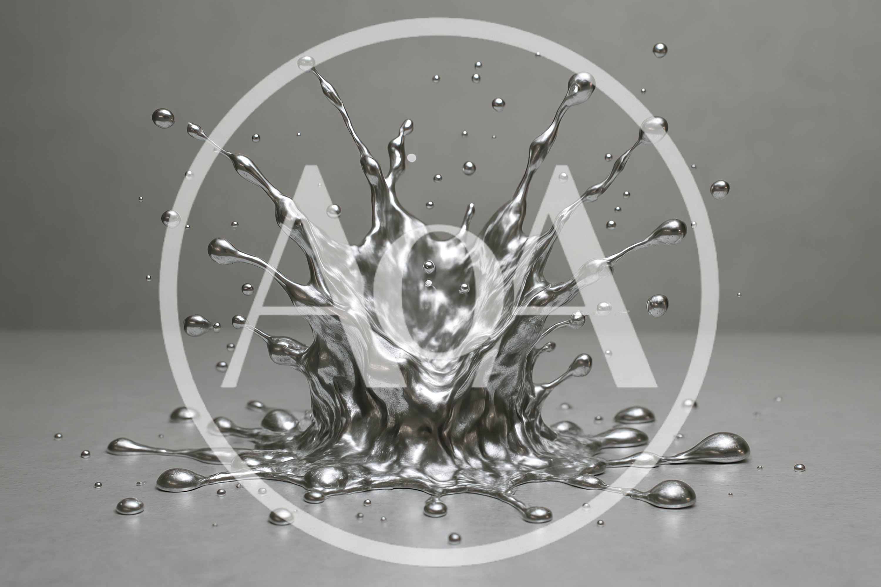 Liquid Silver Splash Crown on Metallic Surface