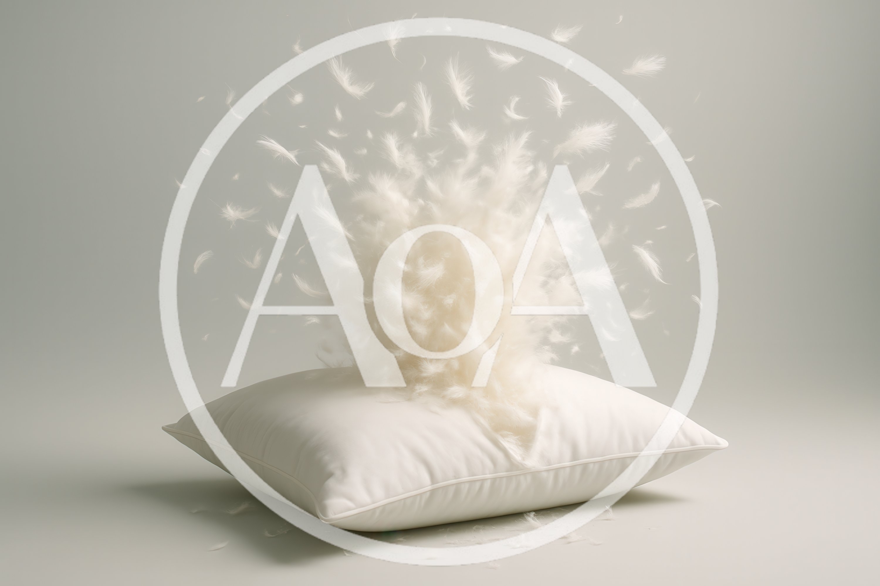 White Pillow Bursting With Flying Feathers
