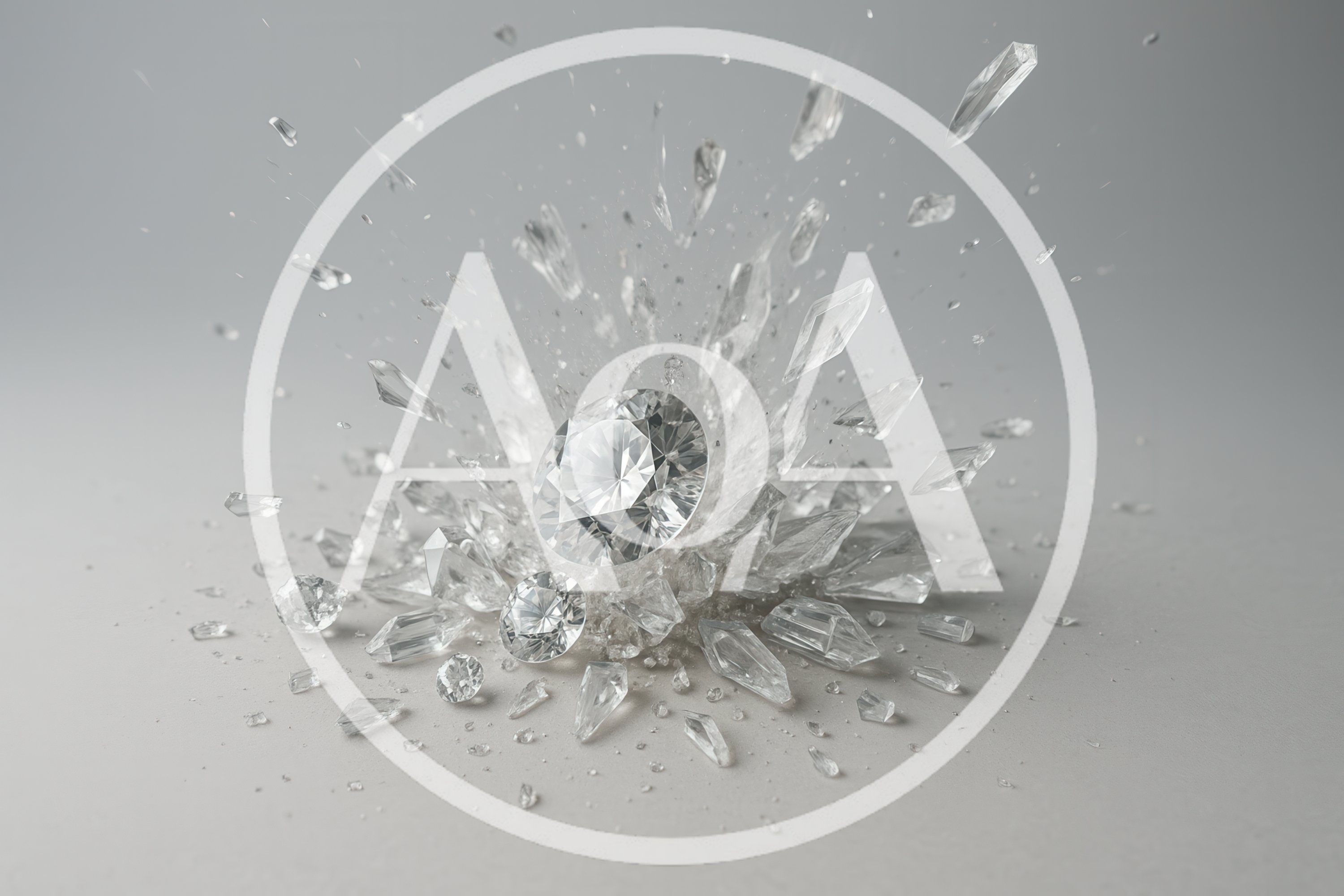 Exploding Diamond Shattering Into Crystal Shards