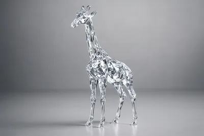 Crystal Giraffe Figurine On A Neutral Background
