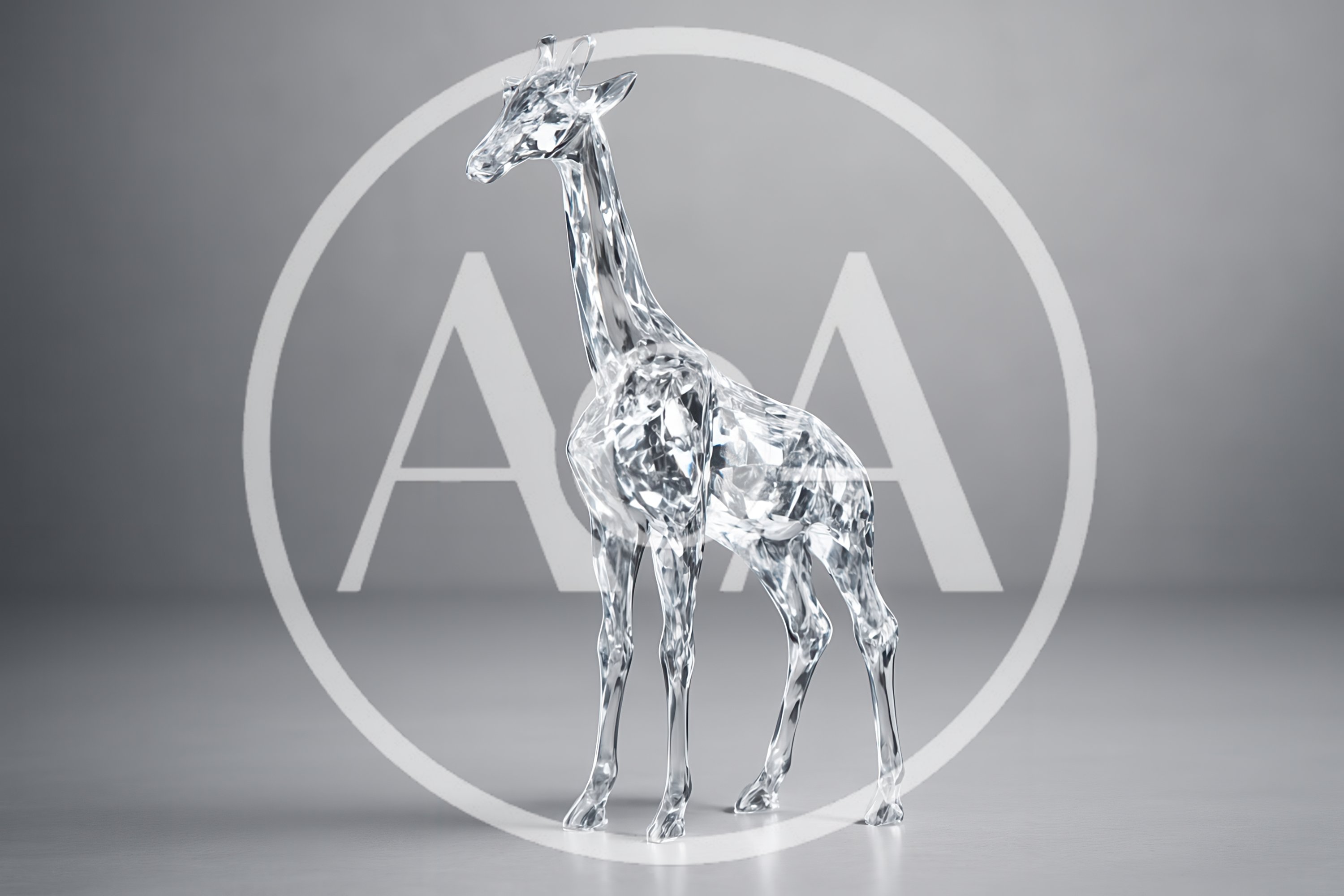 Crystal Giraffe Figurine On A Neutral Background