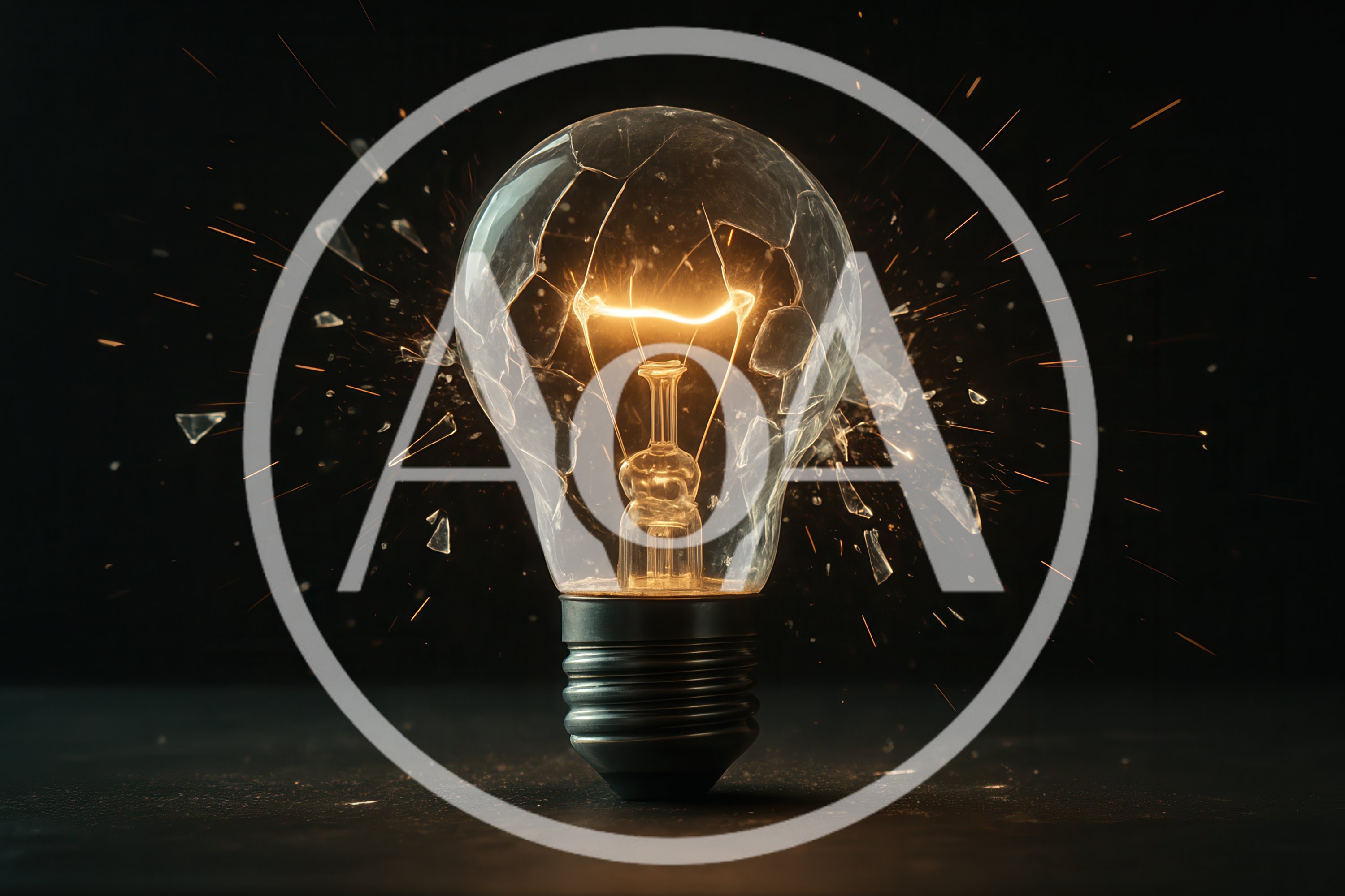 Shattering Light Bulb With Glowing Filament