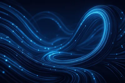 Abstract Blue Fiber Optic Data Streams