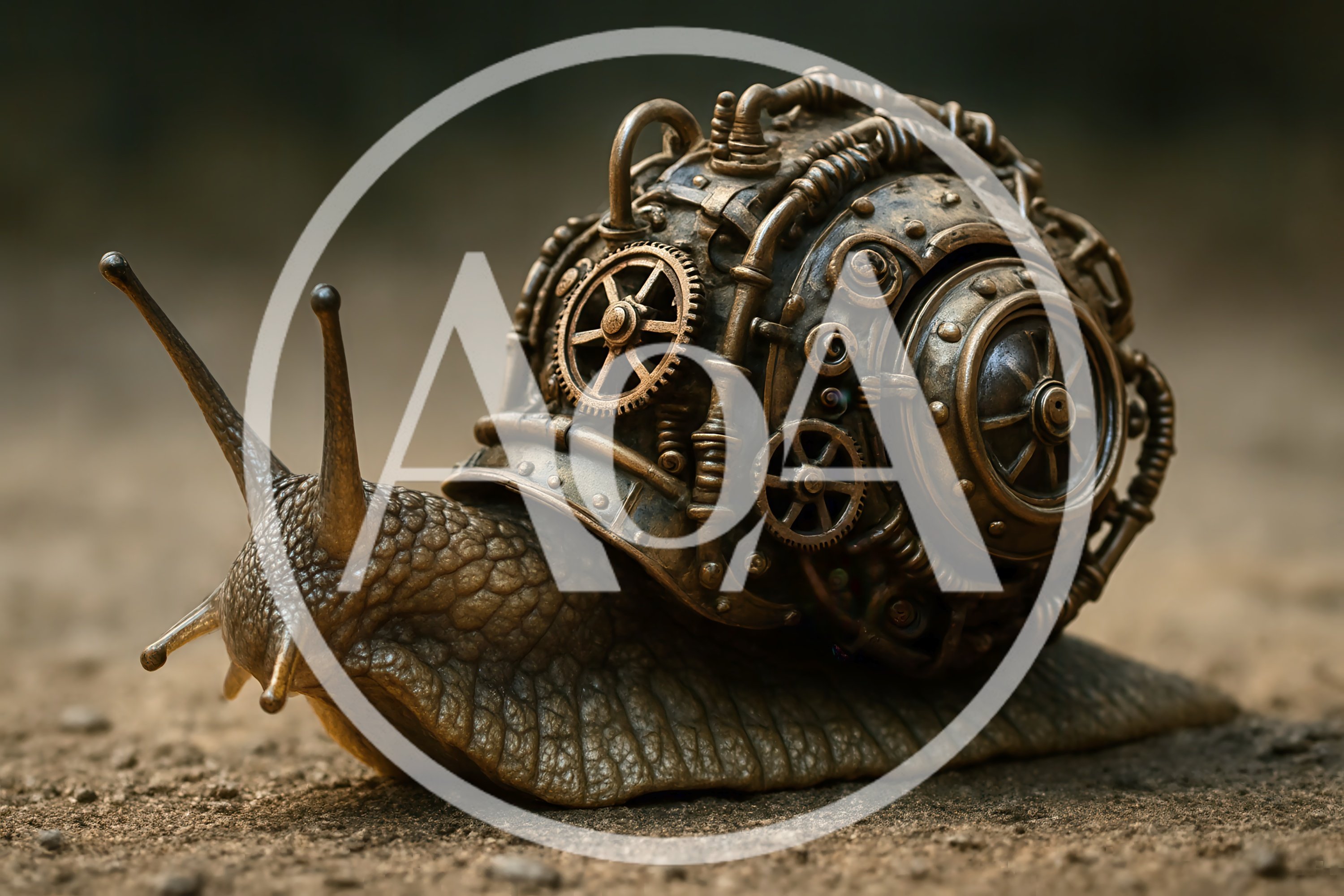 Steampunk Mechanical Snail With Intricate Brass Gears