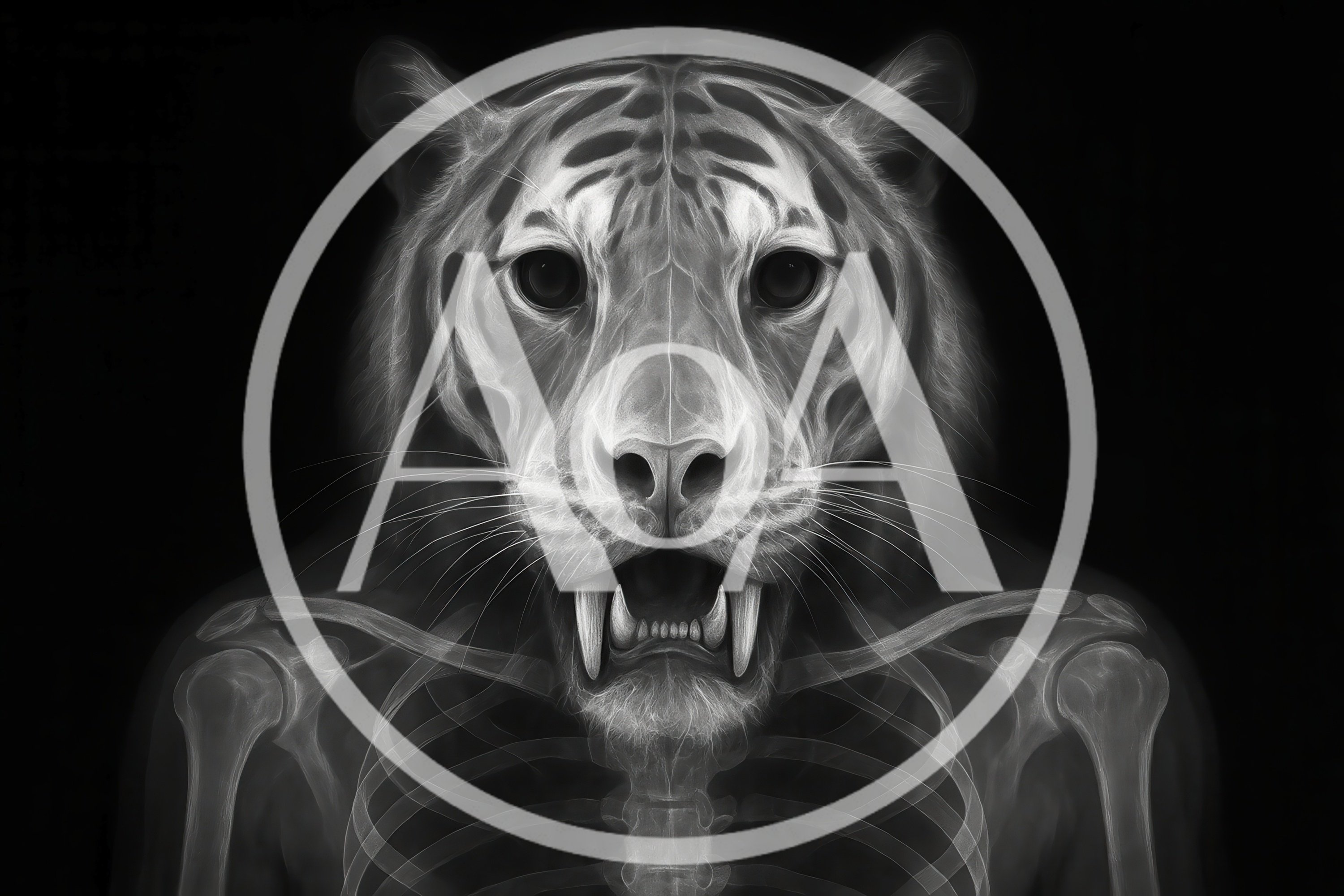 X-Ray Style Illustration Of A Saber Toothed Tiger