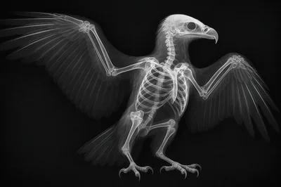 X-Ray Skeleton Of A Majestic Eagle In Flight