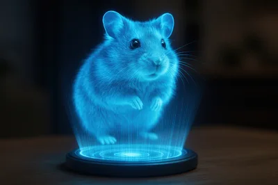 Holographic Hamster Projection On A Glowing Base