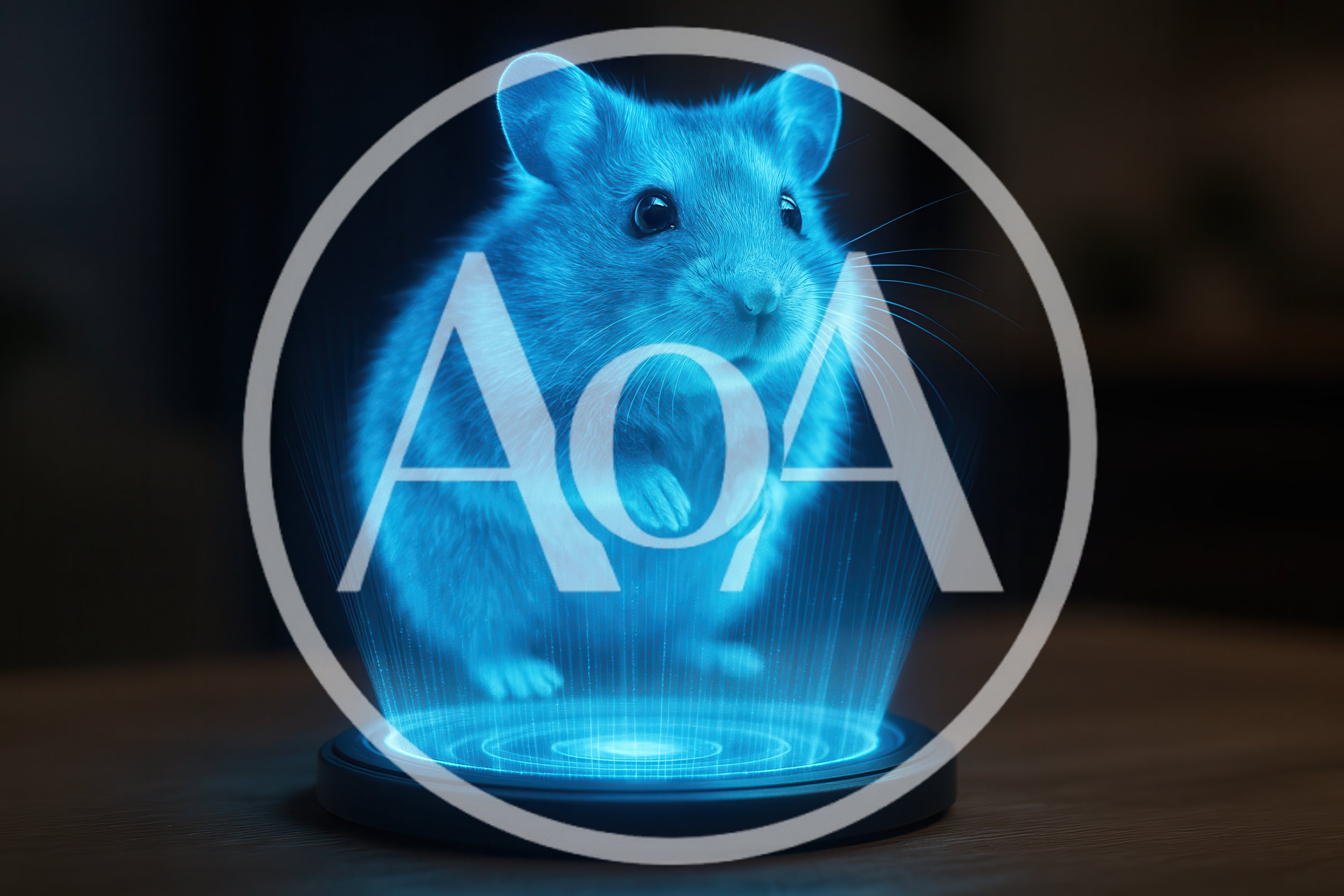 Holographic Hamster Projection On A Glowing Base