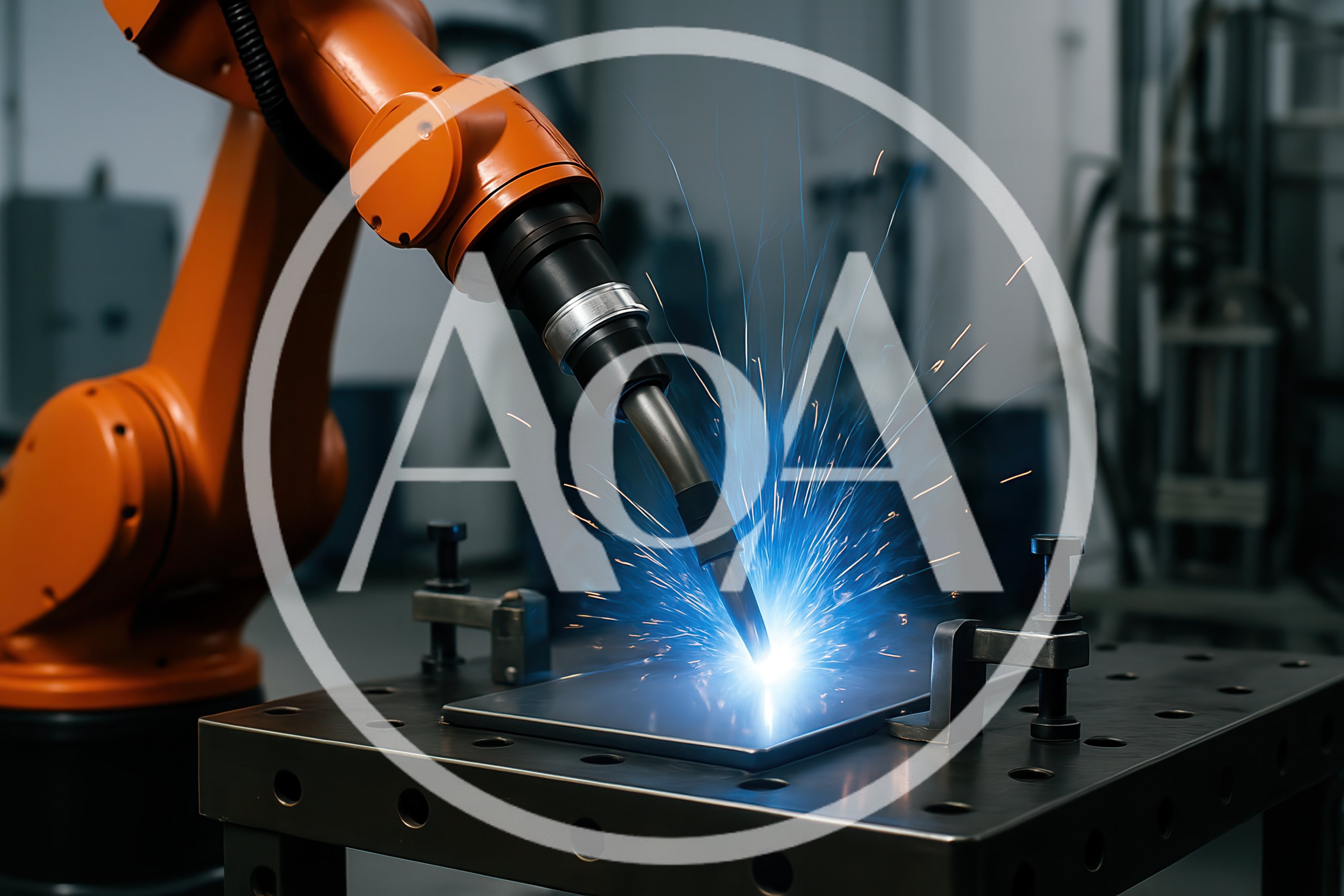 Industrial Robotic Arm Performing Precision Metal Welding