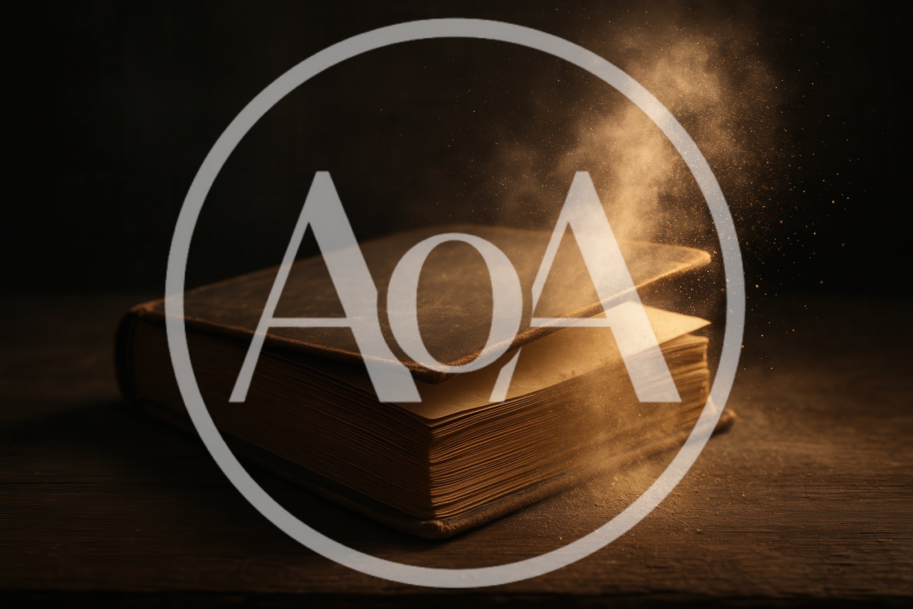 Old Leather Book With Magical Glowing Dust