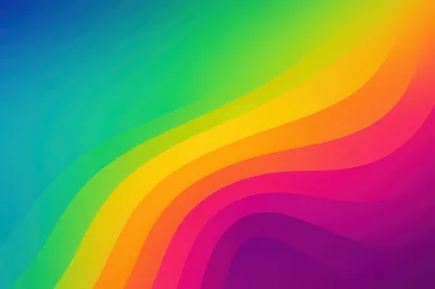 Abstract Rainbow Gradient With Wavy Layered Stripes