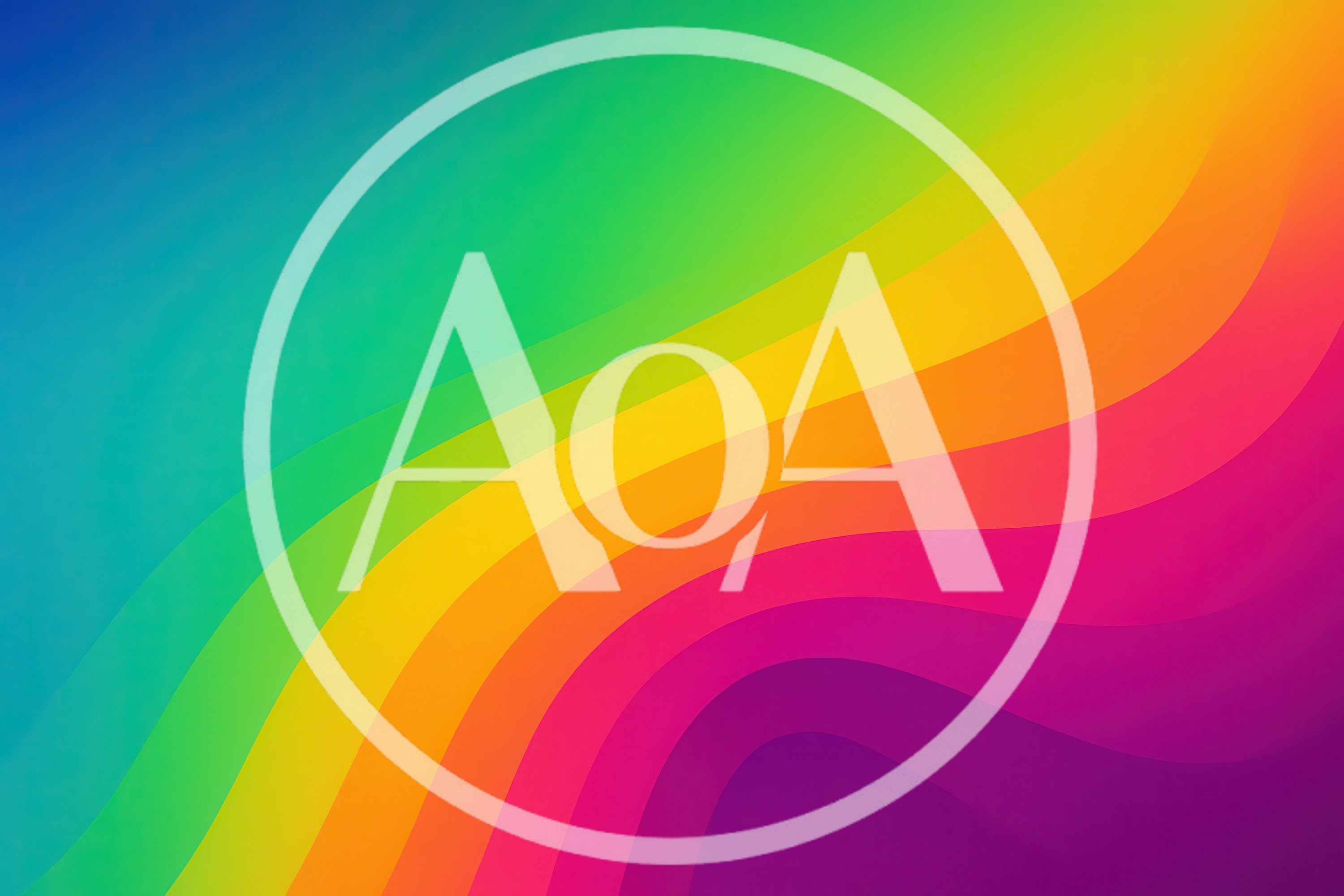 Abstract Rainbow Gradient With Wavy Layered Stripes