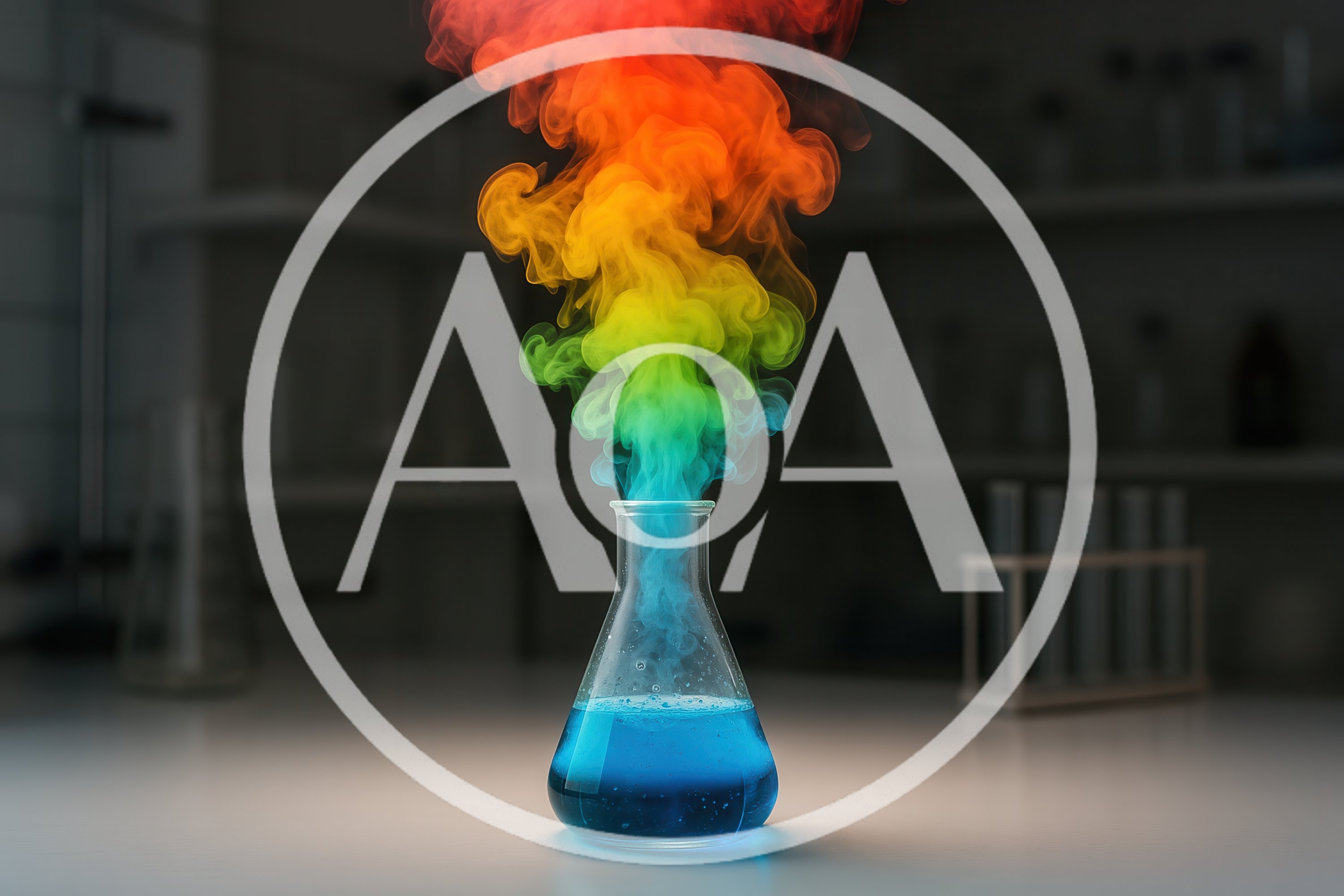 Rainbow Colored Smoke Erupting From Laboratory Flask