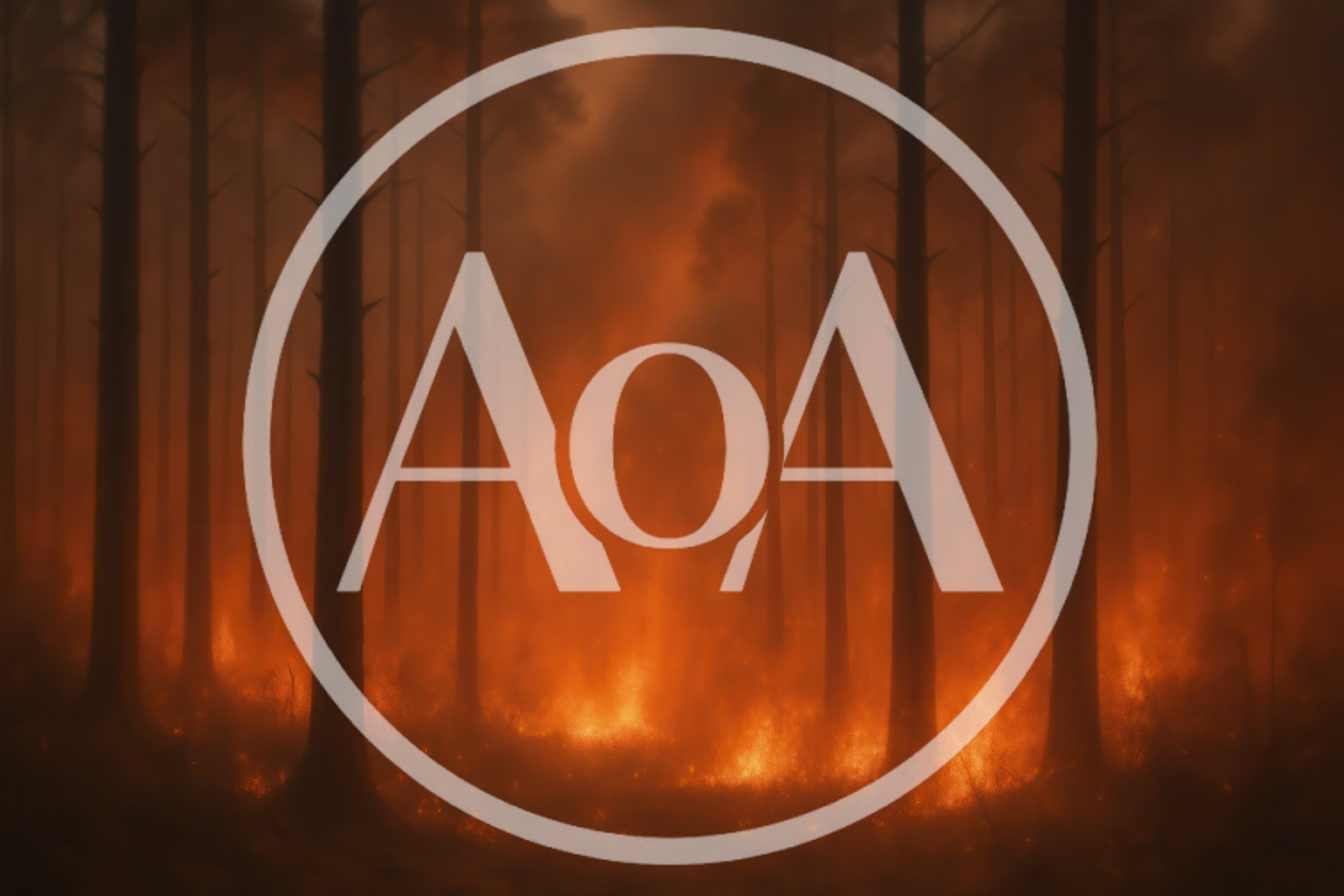 Intense Forest Fire Burning Through Dense Pine Woods