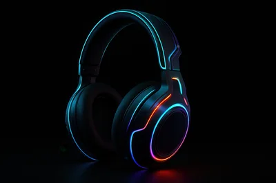 Gaming Headphones With Neon RGB Lighting
