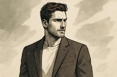 Portrait Of A Handsome Man In A Blazer