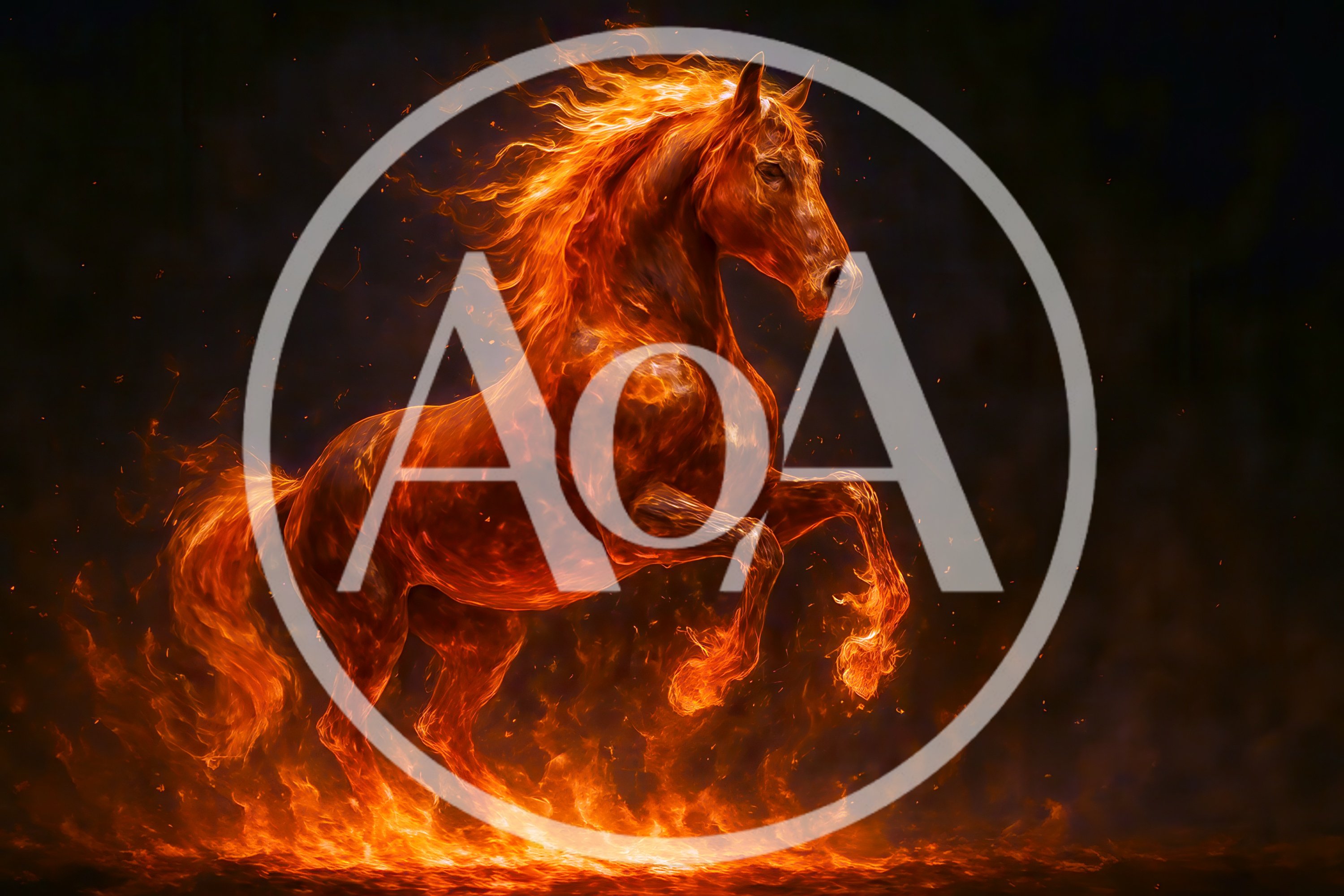 Majestic Horse Made Of Raging Fire