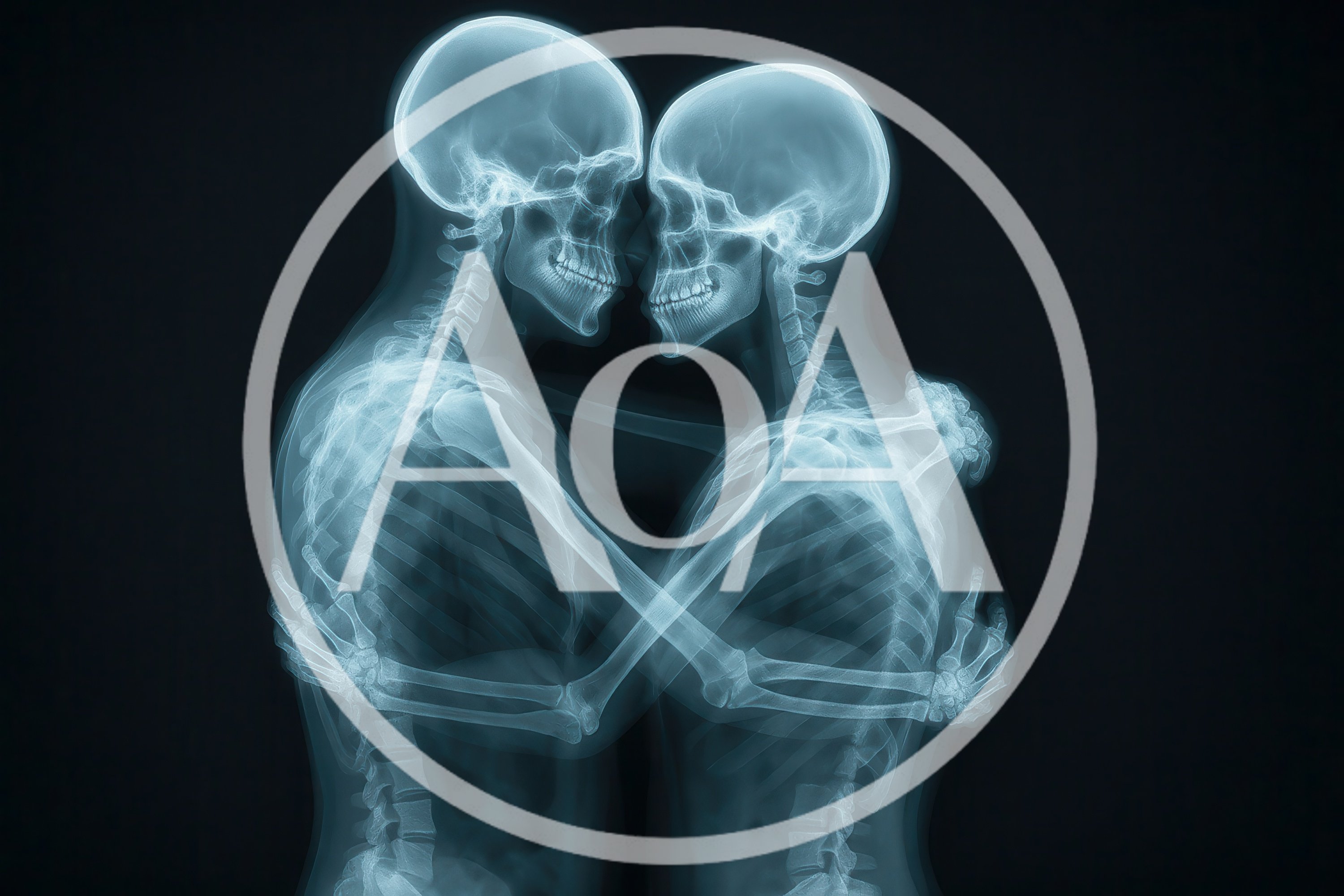 X-Ray View Of Two Skeletons Embracing