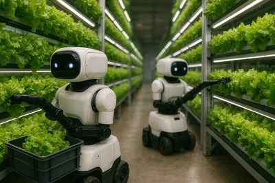 Autonomous Robots Harvesting Lettuce in Vertical Farm