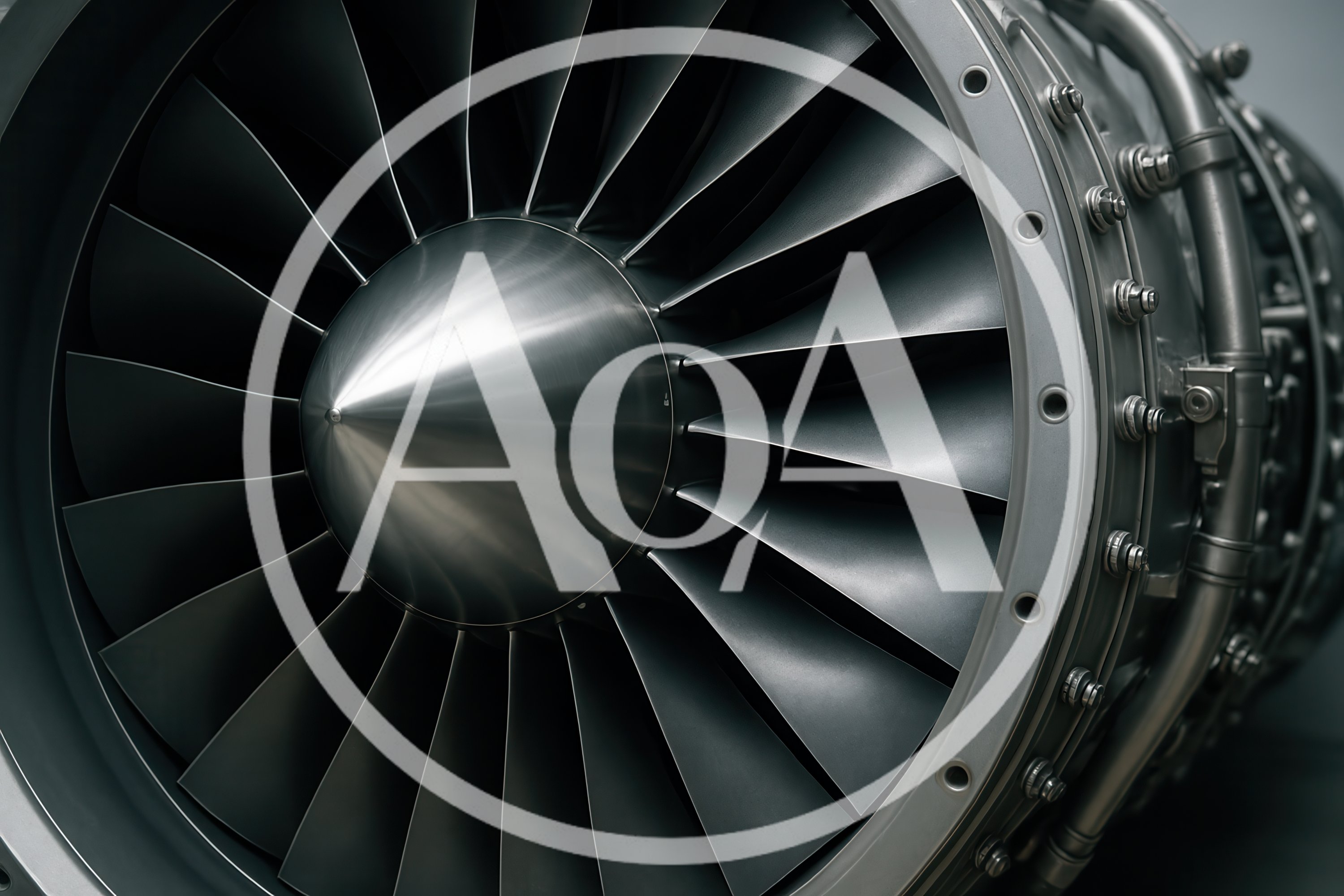 Close Up Of A Modern Jet Engine Turbine