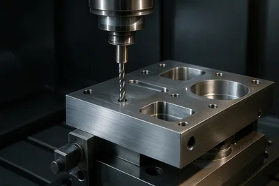 CNC Milling Machine Drilling Metal Workpiece