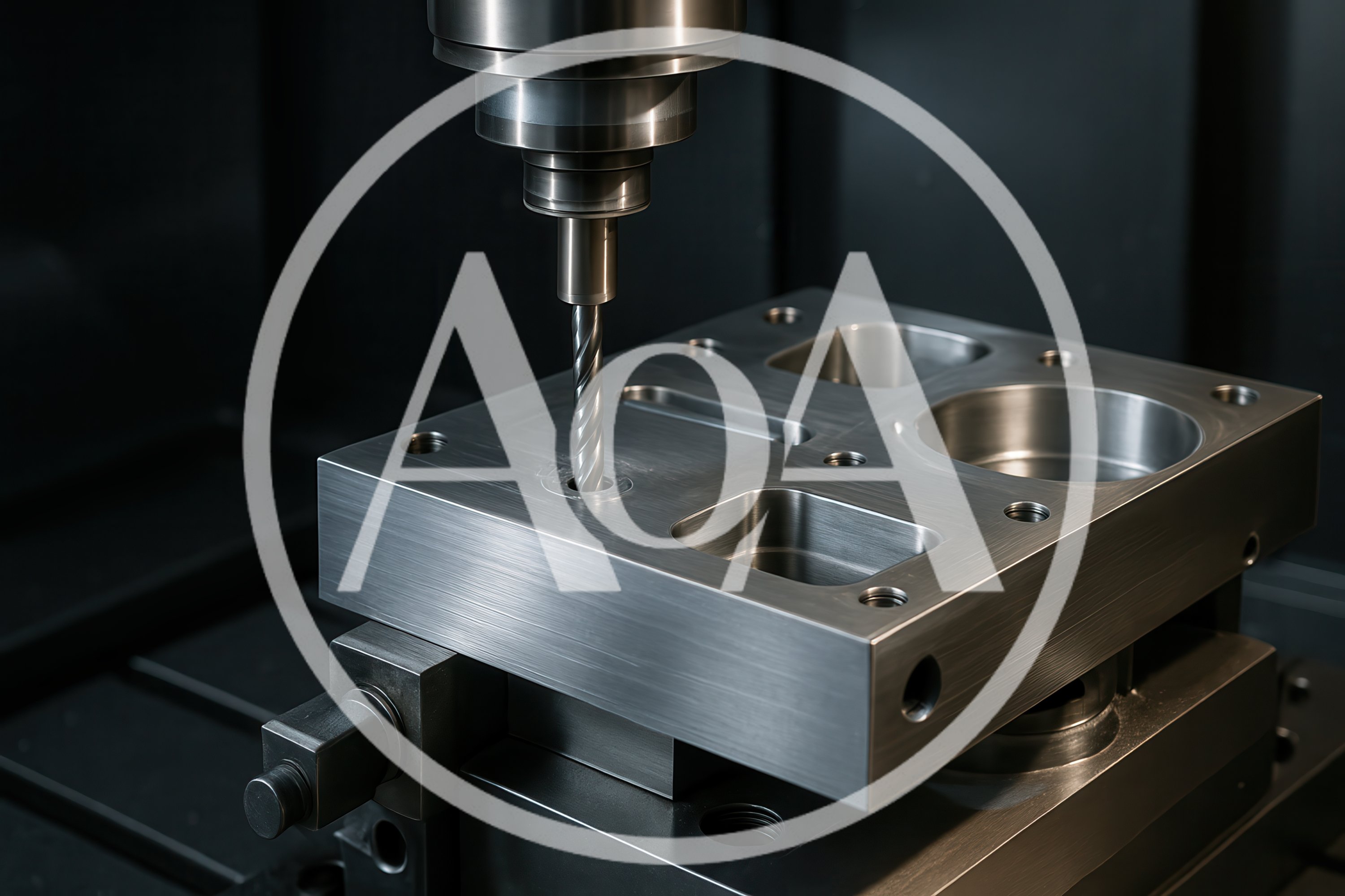 CNC Milling Machine Drilling Metal Workpiece