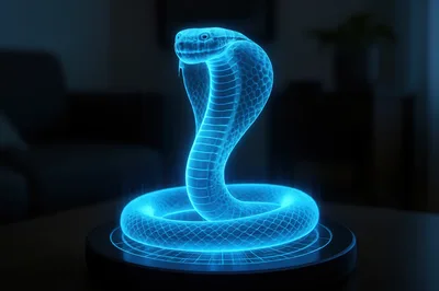 Holographic Cobra Snake Projection On Circular Base